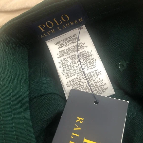 NWT Polo by Ralph Lauren Dark Green Toddler Baseball Cap - Picture 3 of 5